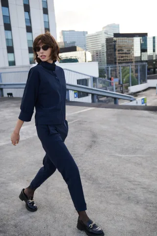 Jane Lushka - Timelia pants brush tech jersey blue - Gr. - XS