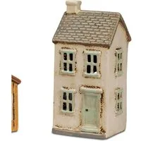 formano Windlicht Häuser, Höhe: 19cm, Farbe: Grau, Motiv: Haus