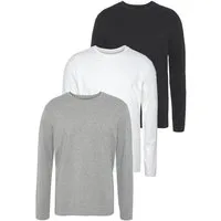 Man's World Langarmshirt neue Farbe ! (3er-Pack) Langarm, unifarben, aus Baumwolle, im 3er-Pack