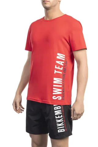 Bikkembergs Rotes Baumwoll-T-Shirt
