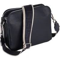 MIRROSI Schultertasche aus Echtleder, hergestellt in Italien, mit 2 Riemen (ca.24x18x9cm), Umhängetasche, Crossbody Bag, verstellbaren Schulterriemen