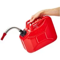 BW Benzinkanister Metall 10 L mit Schraubverschluss mit Ausgießer (mit Ausgießer, Made in Europe), TÜV-geprüft und UN-Zulassung