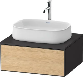 Duravit Zencha Konsolenwaschtischunterbau wandhängend Natur Eiche & Graphit Matt & Supermatt 650x550 ZE4810030800000