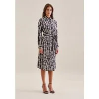 seidensticker Sommerkleid Schwarze Rose 1/1 Kragen Kettenprint