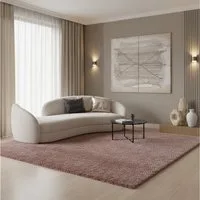 KADIMA DESIGN Teppich SALZACH Shaggy Langflor Wohnzimmer Schlafzimmer Waschbar Esszimmer, Läufer, Höhe: 52 mm, Rosa, 60x110 cm, Wohnzimmerteppich Strapazierfähig Waschbar