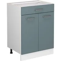Vicco Unterschrank R-Line, Blau-Grau/Weiß, 60 cm mit Schublade, ohne Arbeitsplatte (1-St)