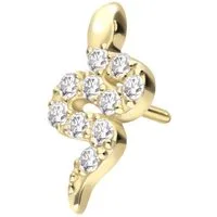 PIERCINGLINE Piercing-Set 14 Karat Gold Schraubaufsatz mit Außengewinde MOISSANIT-SCHLANGE (Schraub-Aufsätze, 1-tlg)