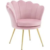 Woltu Relaxsessel, Sessel Wohnzimmer in Blumenform, mit Samtbezug Metallbeinen