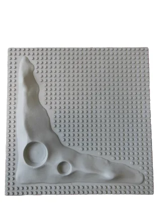 1x Lego 3D-Platte Weltraumplatte/Mondplatte/Mondlandschaft [25x25 cm/32x32 Noppen] grau