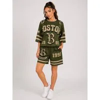 Worldclassca T-Shirt & Shorts Worldclassca 2tlg Oversize SET Shirt + Shorts Jogginganzug Bosten 17 Neue Kollektion - Stilvolle und gemütliche Streetwear Mode für Damen