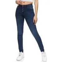 REPUBLIX Stretch-Jeans ISLA Damen Knopf Mid Waist Stretch Denim Jeans