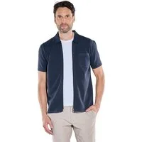 Engbers Poloshirt Herren Overshirt mit Reißverschluss, Saphirblau