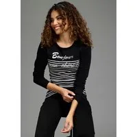 KangaROOS Langarmshirt mit Rundhalsausschnitt, hüftlange Form, schmale Passform, aus Jersey