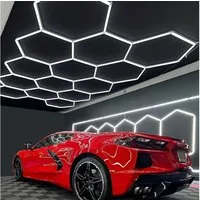 oyajia Deckenleuchten Rahmenlos 14er-Pack Hexagon LED Garagenleuchte, 6500K 534W Wabenlicht, Hexagon LED, LED Garage Light für Garage, Studio, Parkplatz, Auto-Detailing-Shop