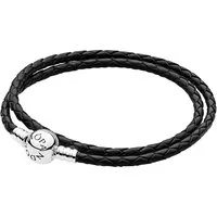 Pandora Wickelarmband 590745CBK Damen Leder WickelZweifach Schwarz