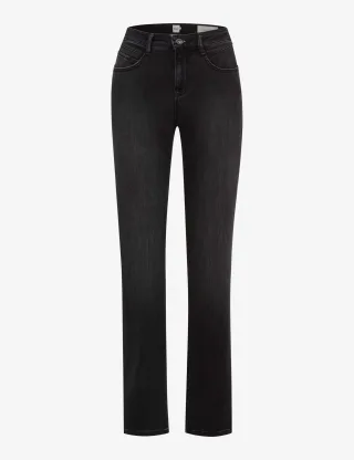 Brax Damen Five-Pocket-Hose Style CAROLA USED DARK GREY, denim dunkelgrau, Gr. 38K