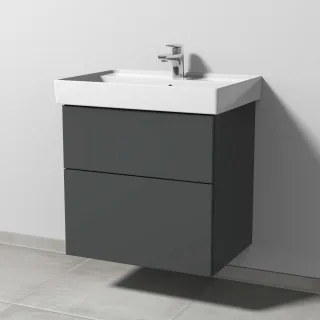Sanipa 3way Waschtischunterbau zu Villeroy & Boch Collaro Waschtisch mit 2 Auszügen, Anthrazit-Matt SM83522