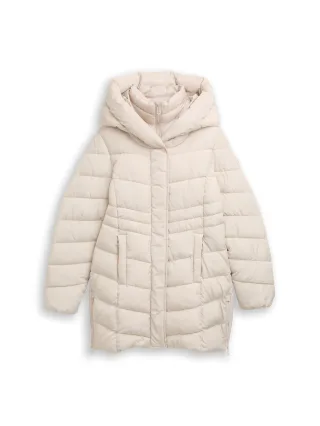 Tom Tailor - Puffer-Mantel im 2-in-1-Look cold beige - Gr. - XXL