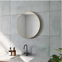 AQUALAVOS Wandspiegel Rund Spiegel 60cm Schminkspiegel Dekorative Wandspiegel für Badezimmer, 4 mm Kristallglas hochwertigem Aluminium für Badezimmer Ankleideraum