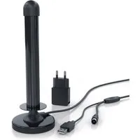 Aplic DVB-T2 HD Antenne aktiv, Digitale HDTV Zimmerantenne Verstärkerantenne Stabantenne (DVB-T, DVB-T2, für Innenbereich), 4 m Kabel USB und Koaxialstecker inkl. USB Netzteil