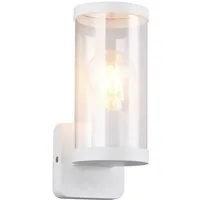 Reality Leuchten LED Außen-Wandleuchte, LED wechselbar, Warmweiß, Fassaden-beleuchtung Haus-wand, Terrassenleuchte Weiß, Höhe 23cm