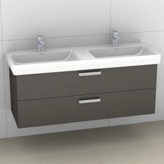 Artiqua 415 Waschtischunterschrank für Pro S 814968 Stahlgrau Metallic, 415-WU2L-L59-7141-88 415-WU2L-L59-7141-88