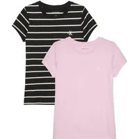 Calvin Klein Jeans T-Shirt 2-PACK STRIPE SLIM SS T-SHIRT (Packung, 2er) für Kinder bis 16 Jahre, unifarben & geringelt