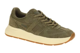 Gola CMB917LN Seattle Trainer Herrenschuhe Gr?n Khaki Mesh ATMUNGSAKTIV