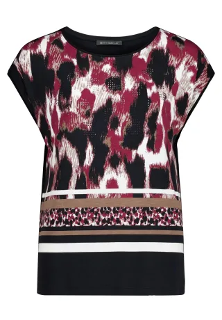 Betty Barclay - Blusenshirt Black/Dark Red - Gr. - 44