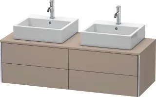 Duravit XSquare Konsolenwaschtischunterbau wandhängend Basalt Matt 1400x548x400 mm - XS4916B4343 XS4916B4343