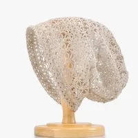Oemmn Beanie Damen Sommer-Strickmützen Handgemacht Häkelmütze Slouch Beanie Mütze