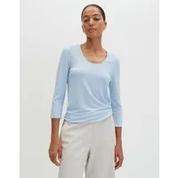 someday Kurzarmshirt Basicshirt aus ECOVERO™ Viskosemix Slim Fit