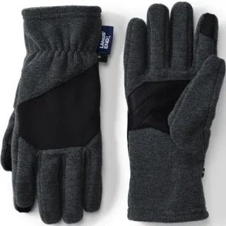 ThermaCheck 200 Easy Touch Fleece-Handschuhe für Herren, Herren, size: regular, Schwarz, Polyester, by Lands' End