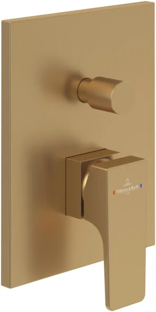 Villeroy & Boch Unterputz-Einhebel-Arm. Architectura Square 150x190x54mm Brushed Gold TVS12500300076