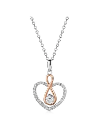 Zeeme Silber Anhänger mit Kette 925/- Sterling Silber Herz/Infinity Zirkonia