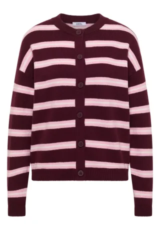 CECIL - Gestreifte Strickjacke pink/rot - Gr. - M