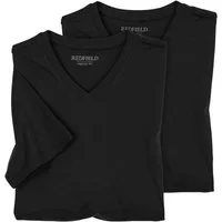 redfield V-Shirt Redfield 2er-Pack XXL T-Shirts schwarz V-Ausschnitt