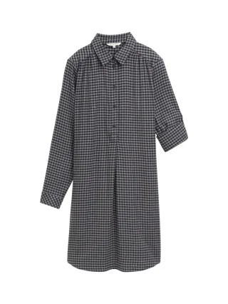Tom Tailor - Flanellkleid mit Karomuster blau - Gr. - 42