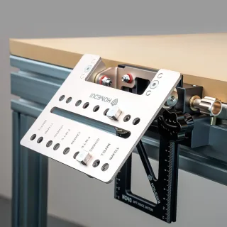 HONGDUI H040 BenchTop Quick Mount Hinge System Universal Aluminum Stainless Steel Compatible with Tracks Featuring T-Slo