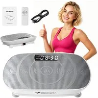 MERACH Vibrationsplatte Mini-Vibrationsplattform mit LED-Display, 100 W, 10 Intensitätsstufen, mit Fernbedienung, für Ganzkörpertraining zu Hause, bis 150 kg