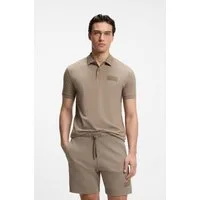 BOSS GREEN Poloshirt Paddy Logo Patch Regular Fit atmungsaktive Piqué-Webstruktur, Flachstrickkragen, gerader Schnitt