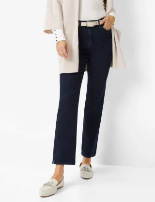 Raphaela by Brax Damen Five-Pocket-Hose Style PATTI STRAIGHT, denim dunkelblau, Gr. 46K