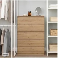 HTI-Living Kommode Kommode mit 5 grifflosen Schubladen (Stück, 1 St., 1 Kommode), Anrichte Sideboard Schrank