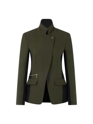Marc Cain Collections - Blazerjacke mit Kontraststreifen forest night new - Gr. - 36