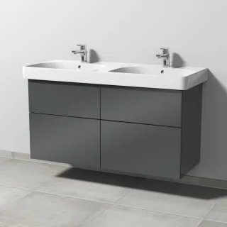 Sanipa 3way Waschtischunterbau zu Geberit Smyle Square Waschtisch mit 4 Auszügen, Anthrazit-Glanz SF67479
