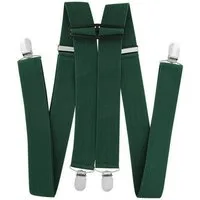 axy Hosenträger Herren Hosenträger 4 Stabile Clips H-Form einfarbig 3,5cm Breit verstellbar und elastisch 120cm Lang