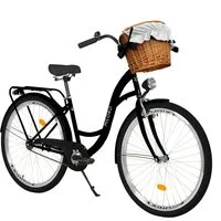 Milord Cityrad Milord City Fahrrad Korb Damenfahrrad, 28/26 Zoll, Schwarz, 1-Gang, 1 Gang, (Fahrradständer, Gepäckträger, Klingel, Korb, Kotflügel)
