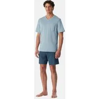 Schiesser Pyjama Comfort Essentials (Set, 2 tlg) Schlafanzug - Baumwolle - Atmungsaktiv - Set aus T-Shirt und Shorts