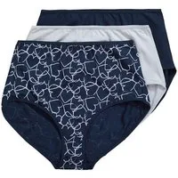 Ulla Popken Maxislip Maxislips 3er-Pack Herzen/einfarbig