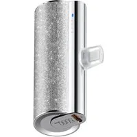 VEGER Powerbank 5 000 mAh mit eingebautem Anschluss 12W PlugOn mit Glitzer Powerbank